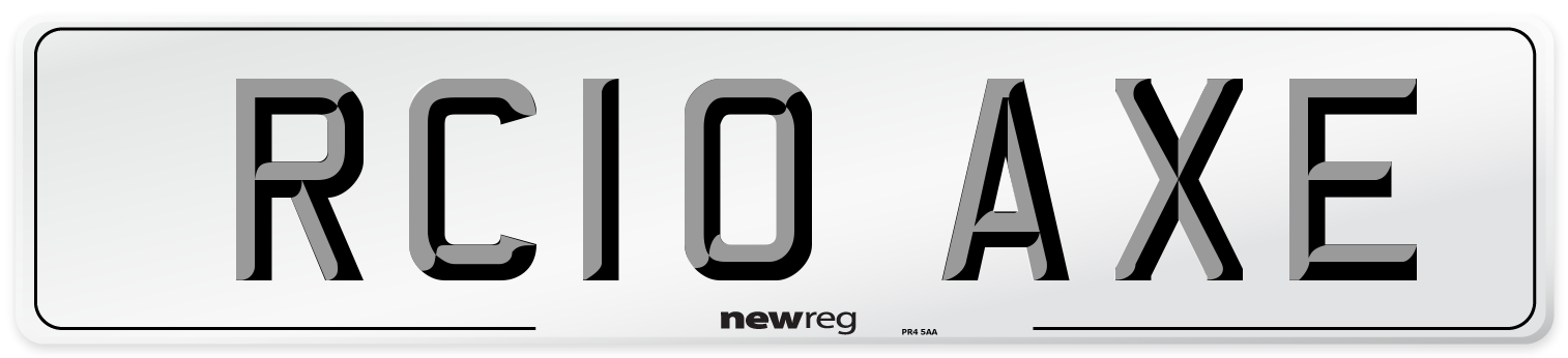 RC10 AXE Number Plate from New Reg